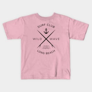 Surfing tshirt Surf Club Long Beach ocean blue  surfing t-shirt Kids T-Shirt